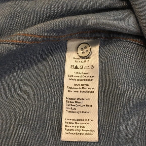 Jachs Girlfriend rolled sleeve rayon denim look top - Picture 8 of 8